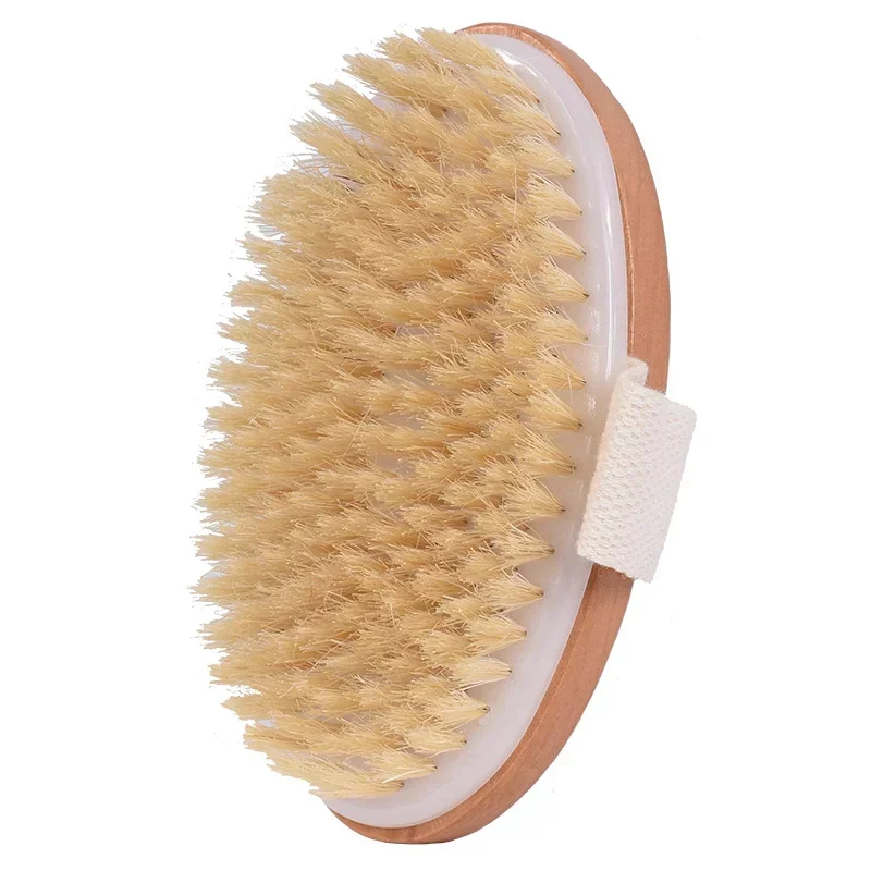 2 In 1 Dry Skin Body Brush Natural Bristle Dead Skin Remover Anti Cellulite Exfoliates Blood Circulation Health Massage Tools 5