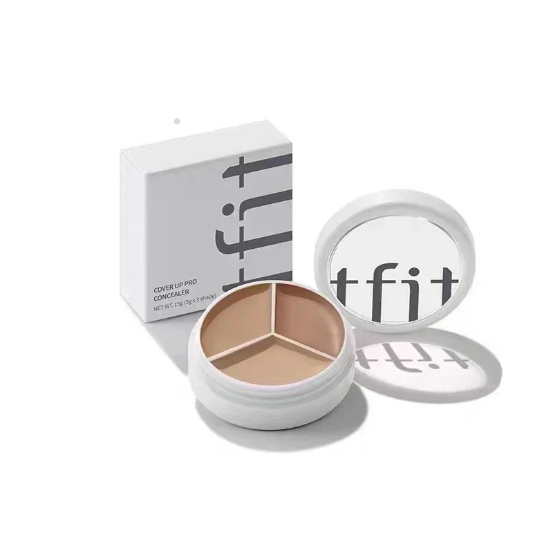 TFIT 전문 메이크업 컨실러 팔레트, 얼굴 눈 윤곽, 얼굴 스팟 컨실러, 다크 서클 교정, 얼굴 메이크업, 3 가지 색상 