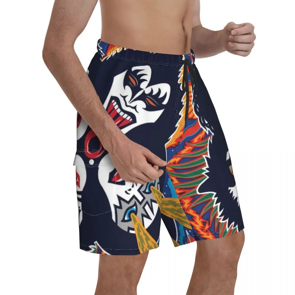 Kiss Band Board Shorts Kiss Music Comfortable Beach Short Pants Men\'s Custom Large Size Swimming Trunks Birthday Present