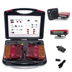 12V Wireless Magnetic LED Truck Tail Light Trailer Rear Light Signal Warning Brake Light for Caravans Campers Lorry Caravan RV