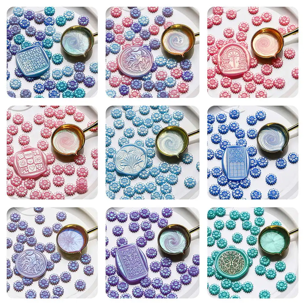 Mixed Color Glitter Dreamy Aurora Sealing Wax Beads DIY Envelope Wedding Invitation Scrapbooking Handcraft Decor 100pcs