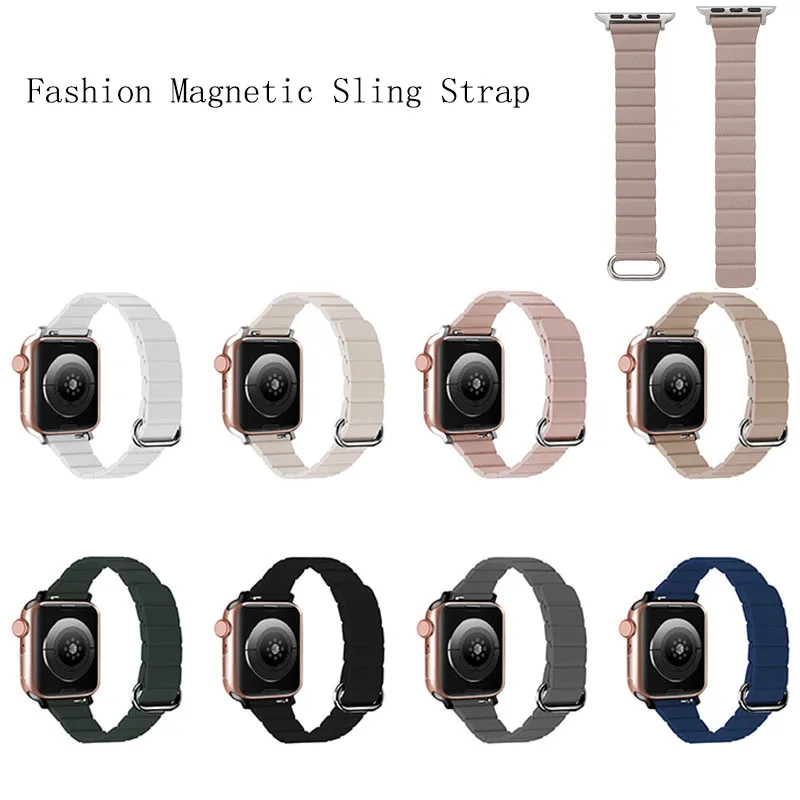 

Leather Magnetic Strap For Apple Watch 8 7 45mm 41mm Comfortable Loop Bracelet Wristband For iWatch 6 5 4 SE 44mm 40mm 42mm
