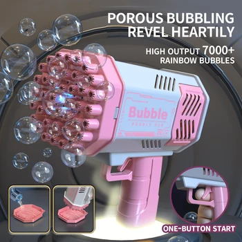 Máquina de bolhas de 40 buracos, totalmente automática, sopradora de bolhas, luz externa, sem bateria, sem bolha de água 1
