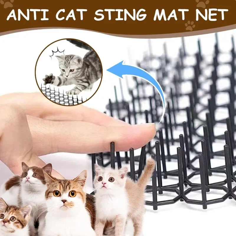 Cat Repellent Mat Garden Prickle Strip Spliceable Anti Dog Digging Climbing Mats Keep Pets Away Universal Animal Driving Tools