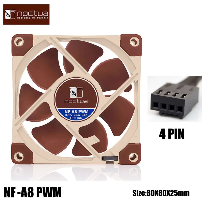 Albany Kilde pumpe Noctua Nf-a8 8cm Fan High Quality Fan/3/4pin/intelligent Temperature  Control/cpu Fan Silent, High Air Pressure Fan - Case Fans - AliExpress