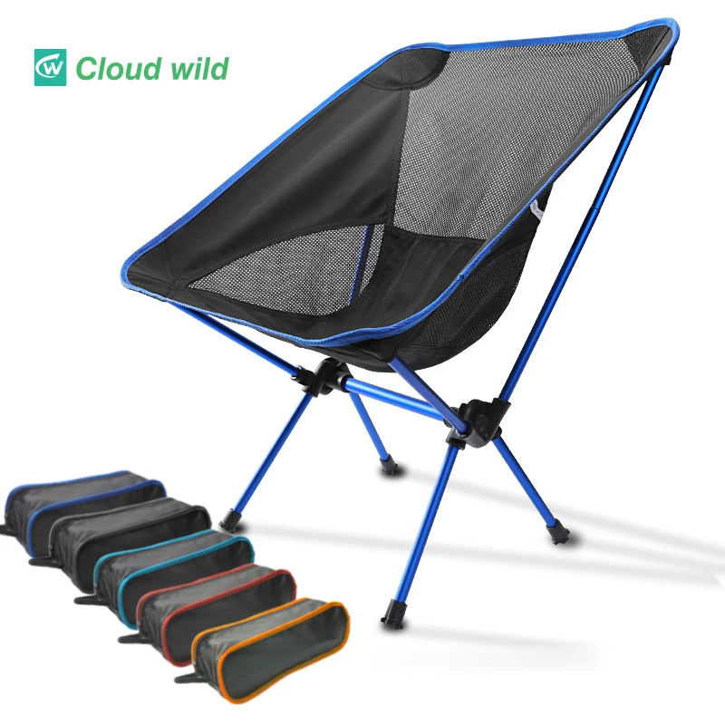 

Outdoor Convenient Foldable Chair Lazy Man Ultra Light Fishing Camping Leisure Back Reclining Chair Aluminum Alloy Moon Chair