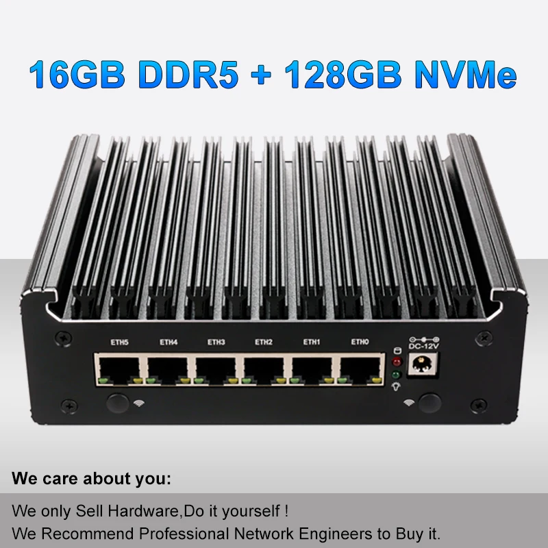 ベアボーン PC Pentium 8505 2.5Gbase-T・SFPx4 Intel Pentium Gold 8505 Soft Router 6 Lans i226-V 2.5G