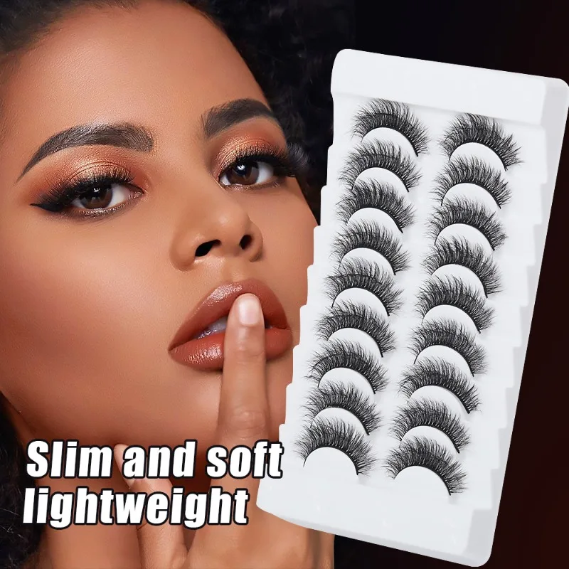 

New Curly and Exaggerated Whole Eye Lashes 3D Imitation Mink Hair Nine Pairs of False Eyelashes Make Up Accessories