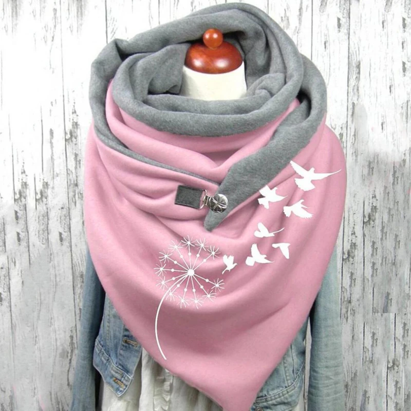 Pink pattern 3D Printed Scarf and Shawl Warm for Women and Men