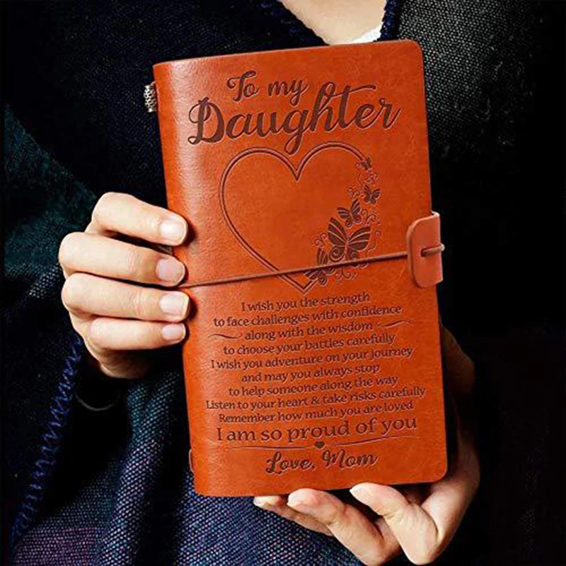 Livro Diário de Viagem Vintage Caderno de Couro Estilo Antigo Notepad de Negócios Diários Trabalho de Escritório Filha Filho Esposa Presente 20232024