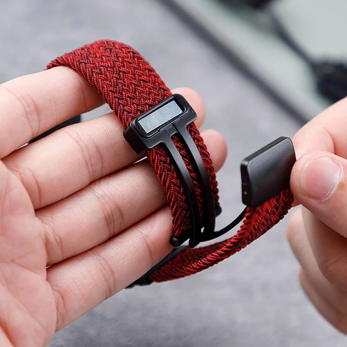 Magnetic Adjustable Nylon Watch Strap Bracelet