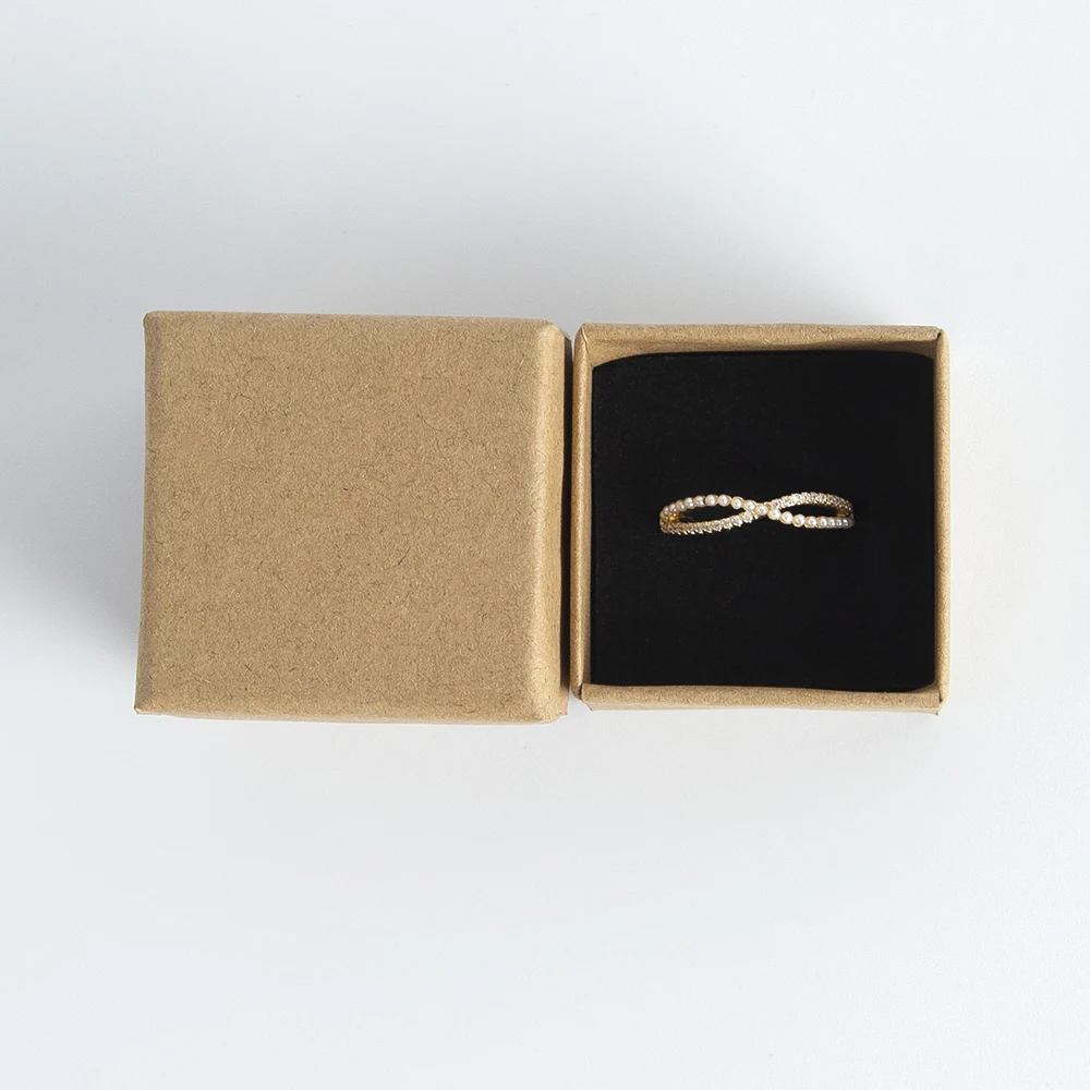 24 Stück Schmuck-Papierringboxen 4x4x3cm Kraftpapier Braun Karton Mini Geschenkverpackung Hochzeitsgeschenke Geschenkorganizer Display – Detail 6
