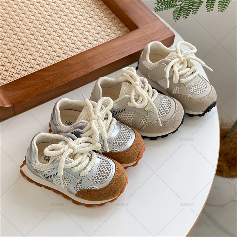 

2024 New Summer Baby Shoes Mesh Children Casual Shoes Soft Sole Flats Outdoor Tennis Fashion Toddler Gilrs Boys Sneaker 15-25