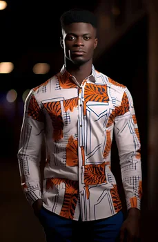 Nduka Long Sleeve Print Shirt