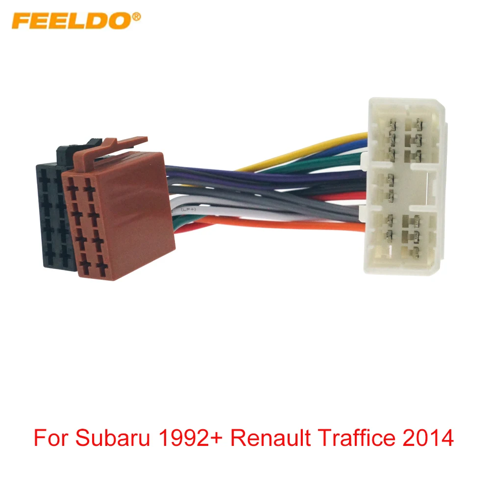 

FEELDO Car CD Radio Audio ISO Wiring Harness Adapter for Subaru 1992+ Renault Traffice 2014+ Auto ISO Head Units Wire Cable