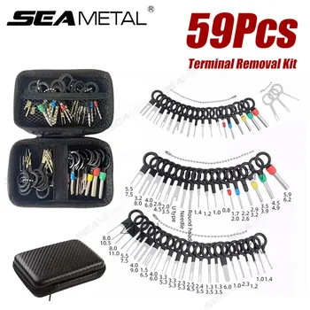 SEAMETAL 59Pcs Car Terminal Removal Kit Universal Wire Plug Connector Extractor Puller Pin Remover Repairing Disassembly Tool 1