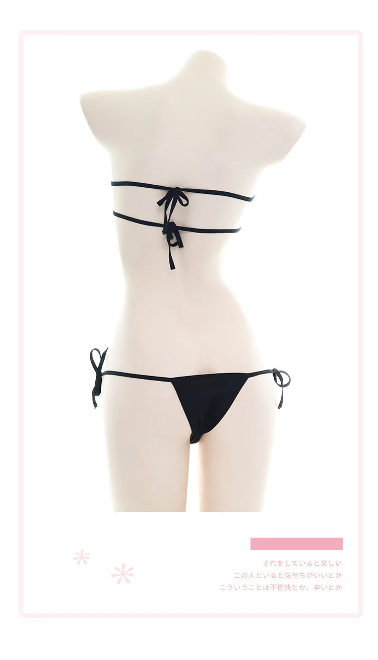 Sexy Lingerie Cosplay Mini Bikini Lolita Kawaii Heart Bandage Anime Cosplay Erotic Costume Bra Underwear Set_voghion.com