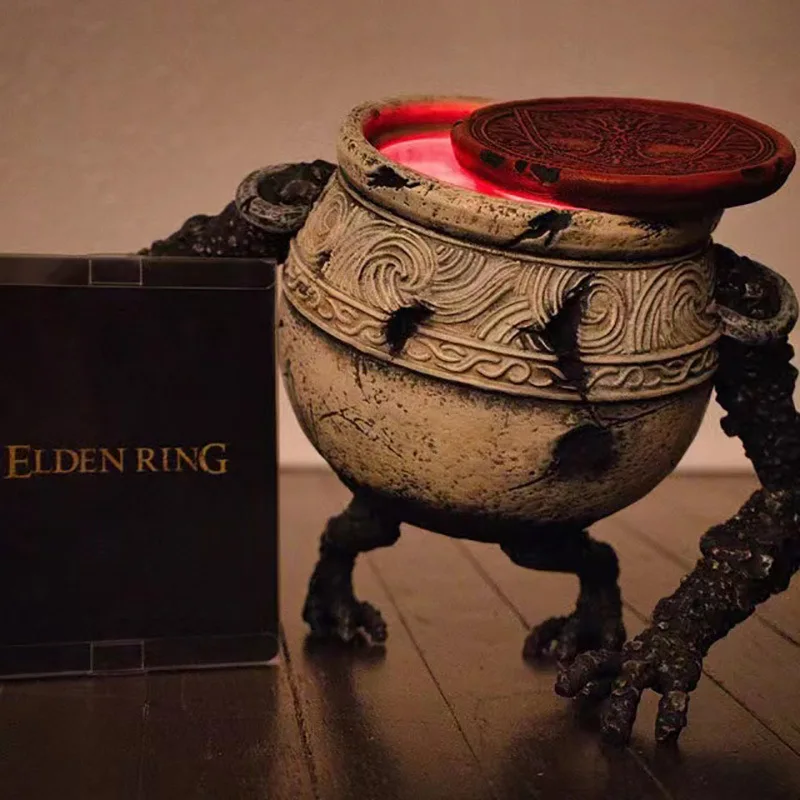 Elden Ring Pot Boy Decorative Magic Poison Cauldron Jar Game Model with Light Resin Craft Lighting Garden Courtyard Ornament New 