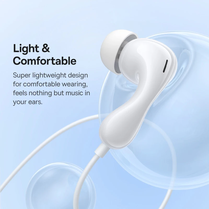 Baseus Encok CZ20/HZ20 Wired Earphone Type-C/3.5mm Jack Hi-Res Audio with Mic Wired Headset For Laptop Computer Tablet Cellphone 5