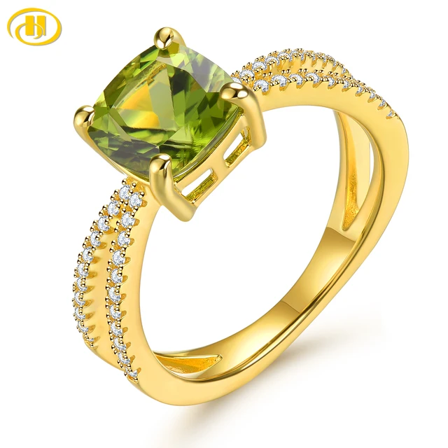 Genuine Peridot Ring - Estate 10k Yellow Gold Oval Faceted 3.35 CTW Gr – MJV