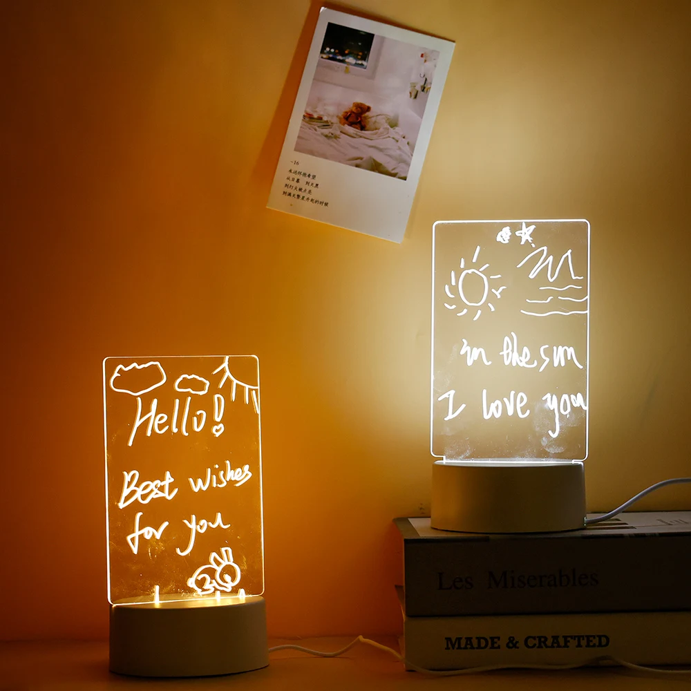 Lampe LED Créative avec Tableau Blanc et Stylet USB