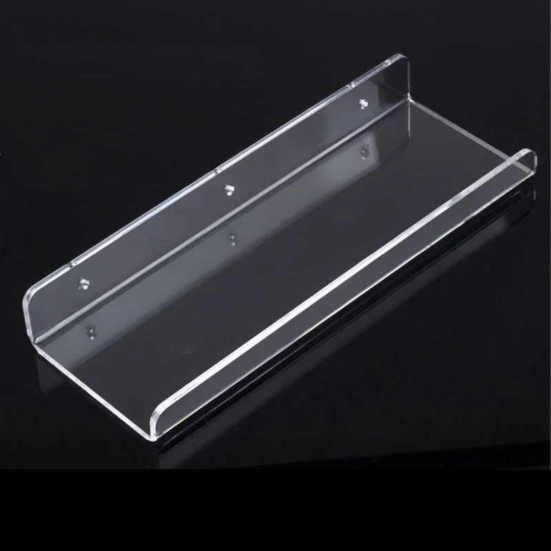 Clear Acrylic Shelf Wall Hanging Panel Perforated Bathroom Toilet Kitchen Storage Rack