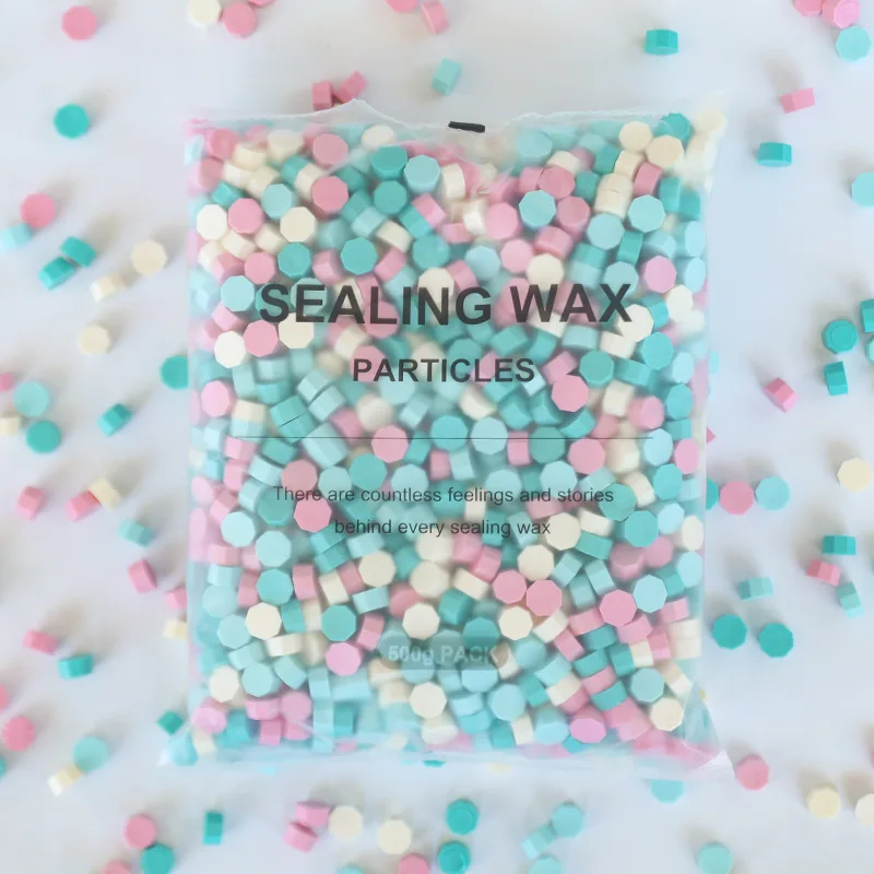 

500g Fresh color Sealing Wax Seal Beads Beans Stamp for DIY Craft Wedding Birthday Party Invitation Wax Ancient Sealing Wax