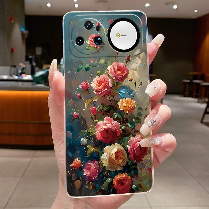 Clear Luxury Fashion Butterfly Flowers Soft TPU Phone Case