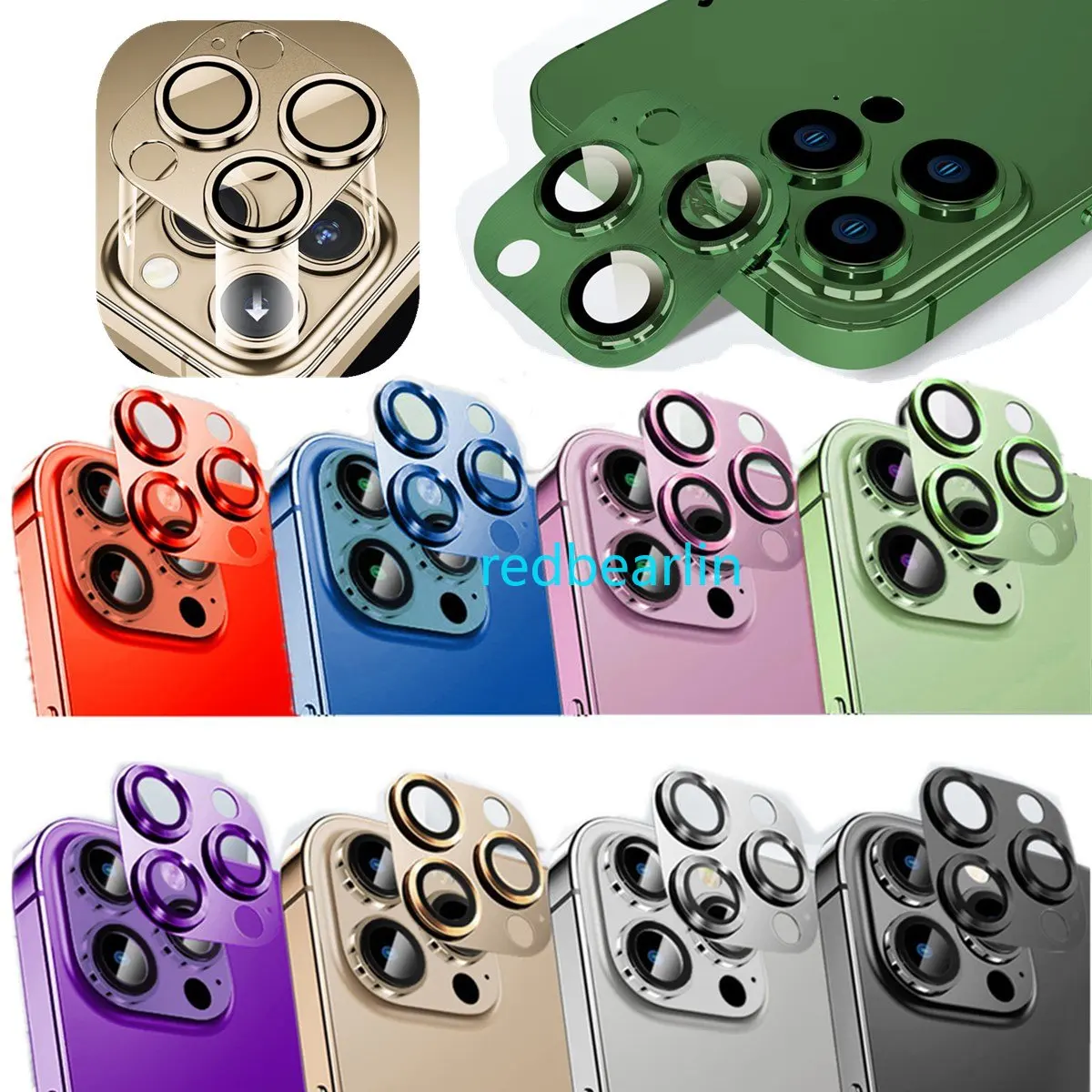 

20pc Full Camera Lens Metal Protector Glass For iPhone 15 12 13 14 11 Pro max Back Lens Cap For iPhone 15 plus Lens Camera Glass