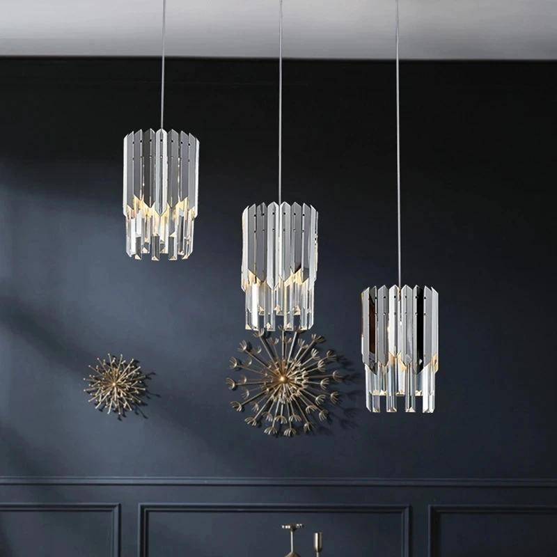 Modern Small Round Chandelier Luxury Crystal Pendant Lamp Indoor