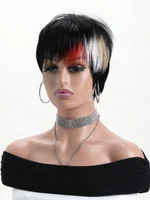 Bandeau perruque crépus droite 26 pouces crépus droite bandeau perruque cheveux humains sans colle perruques de cheveux humains fabriqués à la Machine synthétique 4