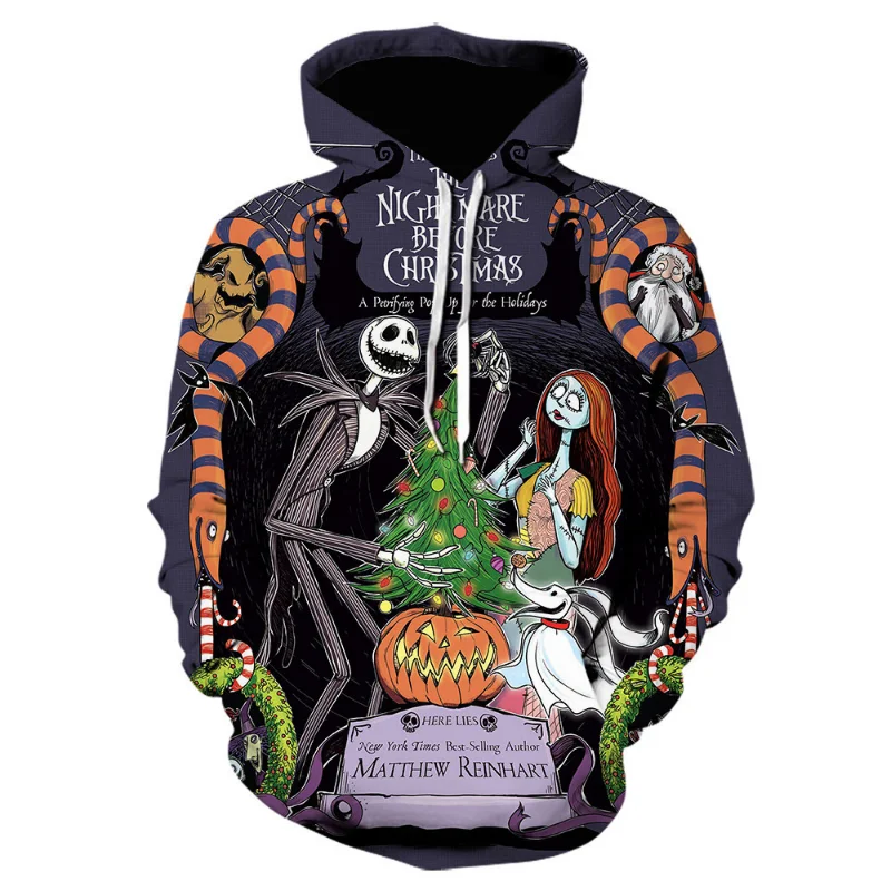 thumbnail image 1 of Sudadera con capucha de pesadilla antes de Navidad, ropa de calle de Jack Sally, Jersey Harajuku, chándal de Hip Hop, sudaderas con capucha de gran tamaño, 1 of 4