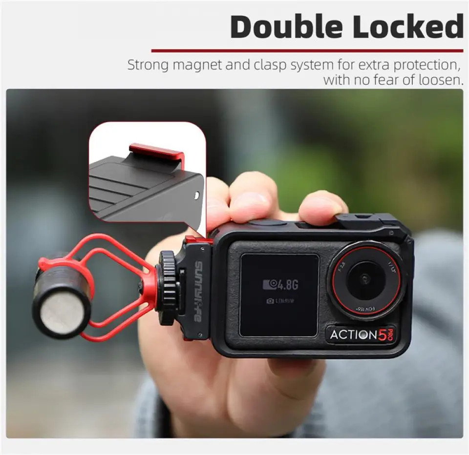 JOYSOG Adaptateur De Support Magnétique Pour Caméra DJI OSMO Action 3, Support De Trépied Magnétique Avec Trou De Vis De 6,35 Mm