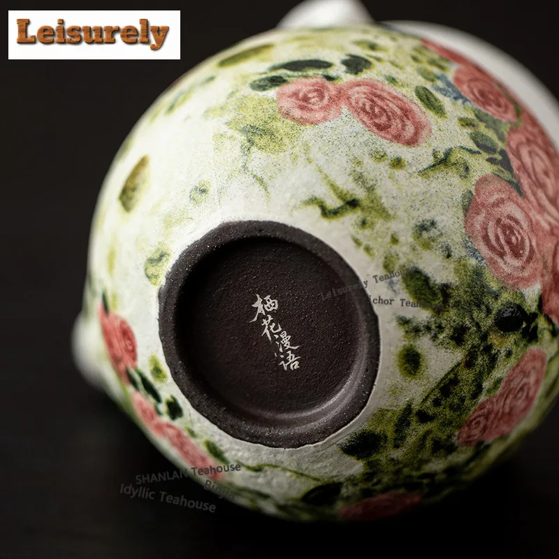 200ML Rose Handheld Teapot Traditional Tea Infuser Pot Household Tea Making Kettle With Filter Tableware Ornaments Supplies Gift