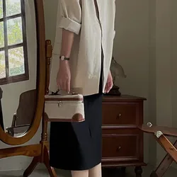 Dave&Di  French Fashion Ladies Retro Canvas Top Layer Cowhide  Simple Fashion Handbag One Shoulder Messenger Bag Women