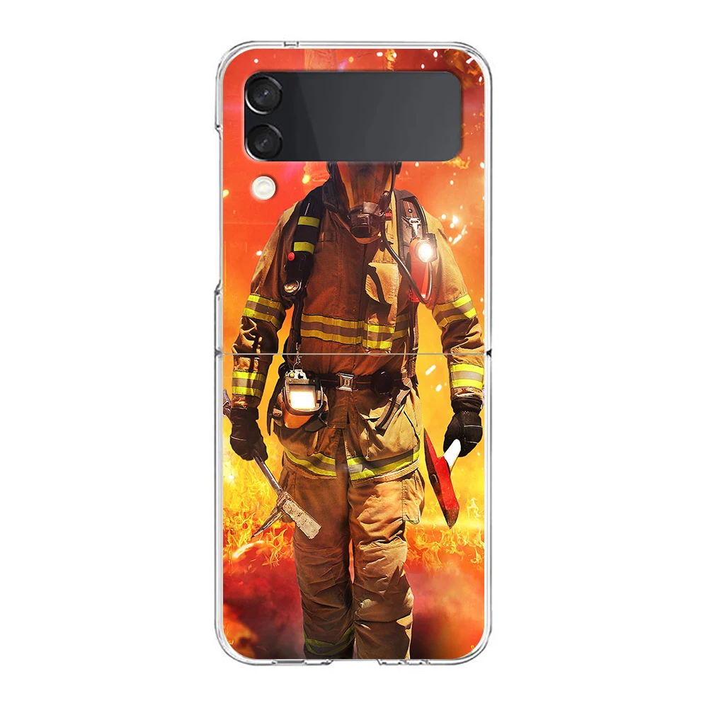 Firefighter Heroes Clear Hard Folding Phone Case - Fireman Design Back Cover