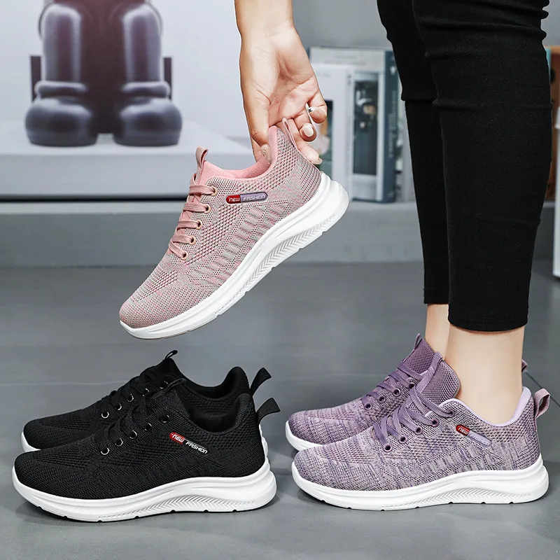 Women's 2024 Spring and Autumn New Knitted Women's Shoes Shoes Soft Sole Casual Sports Shoes for Women sneakers