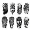 Waterproof Temporary Tattoos for Men Women Animal Lion Tiger Bear Tattoo Stickers Wolf Crown Body Art Arm Fake Tatoo 6
