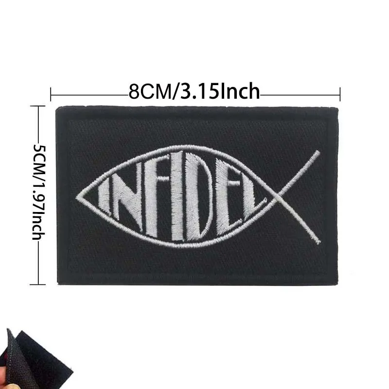 Jesus, Fisch, Gott, christliches Kreuz, Flagge, Emblem, Stoffapplikation, bestickter Aufnäher, Glaube, gesegnetes taktisches Moralabzeichen am Armband – Detail 15