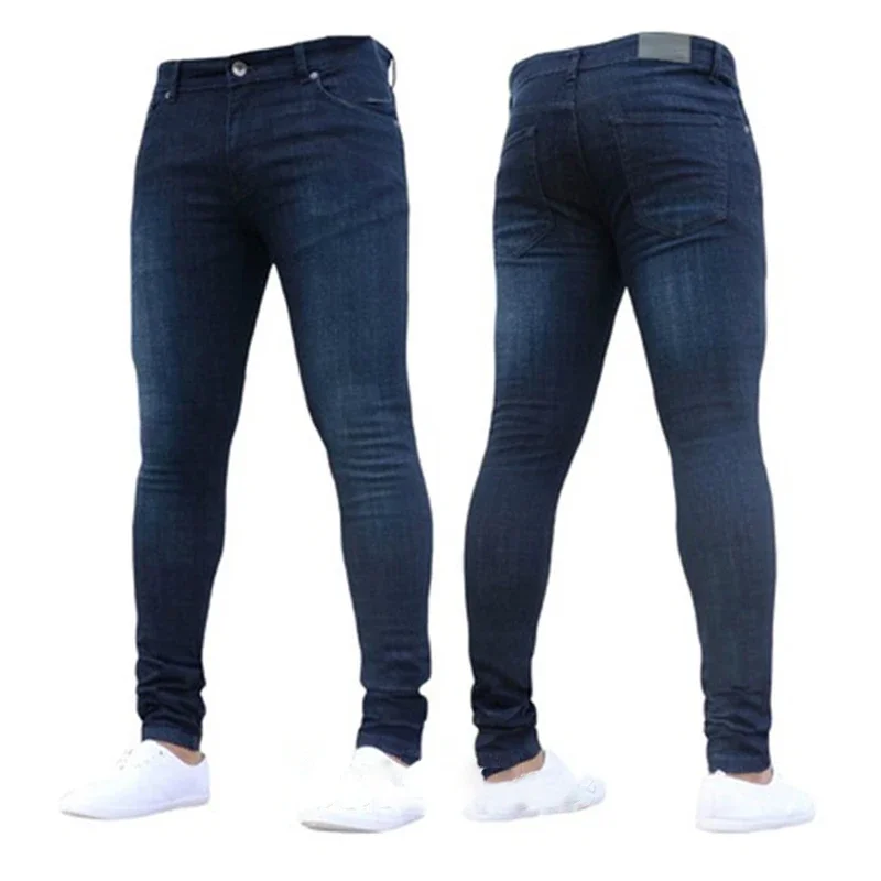

2023 Fashion New Slim Elastic Denim Men's Pants Spring Solid Tight Leggings Men's Fashion Jeans Clothing Male Casual Trousers