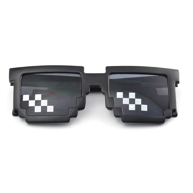 Thug Life Mosaic Glasses Sunglasses Men Women 8 Bit Coding Pixel Trendy Cool Super Party Funny Vintage Shades Eyewear