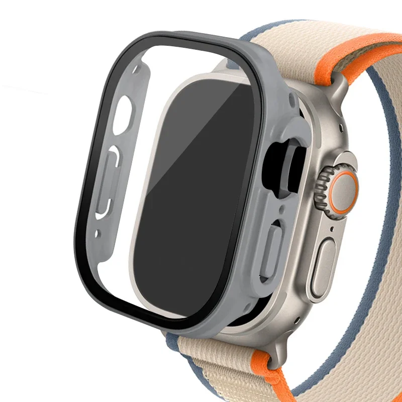 Rugged Protective Apple Watch Ultra Case with Tempered Glass Screen Protector