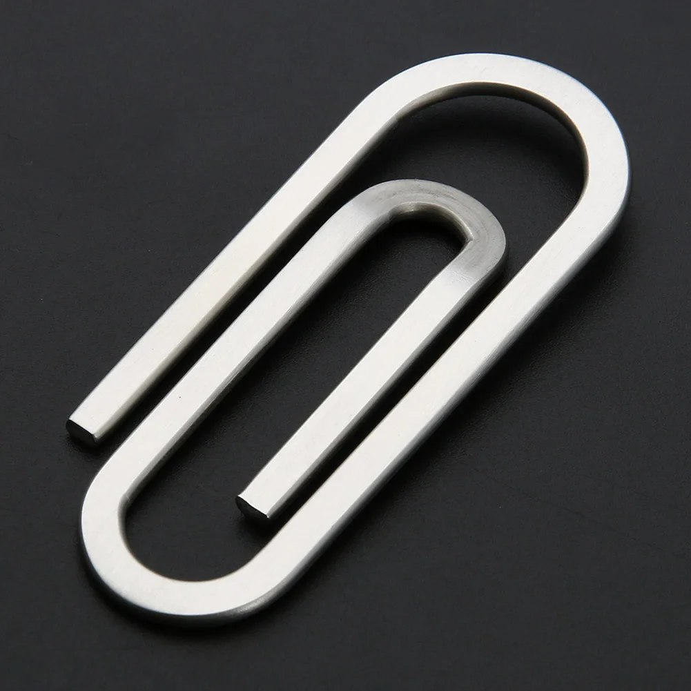 Stainless Steel Cash Clamp Holder Functional Metal Credit Card Holder Solid Color Minimalist Wallet for Cash Card Book Collar