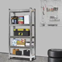 5 Tier Heavy Duty Steel Shelving Unit 11.8"W X 29.5"D X 59"H Garage Storage Rack Silver Simple Practical Design Rust Resistance 2