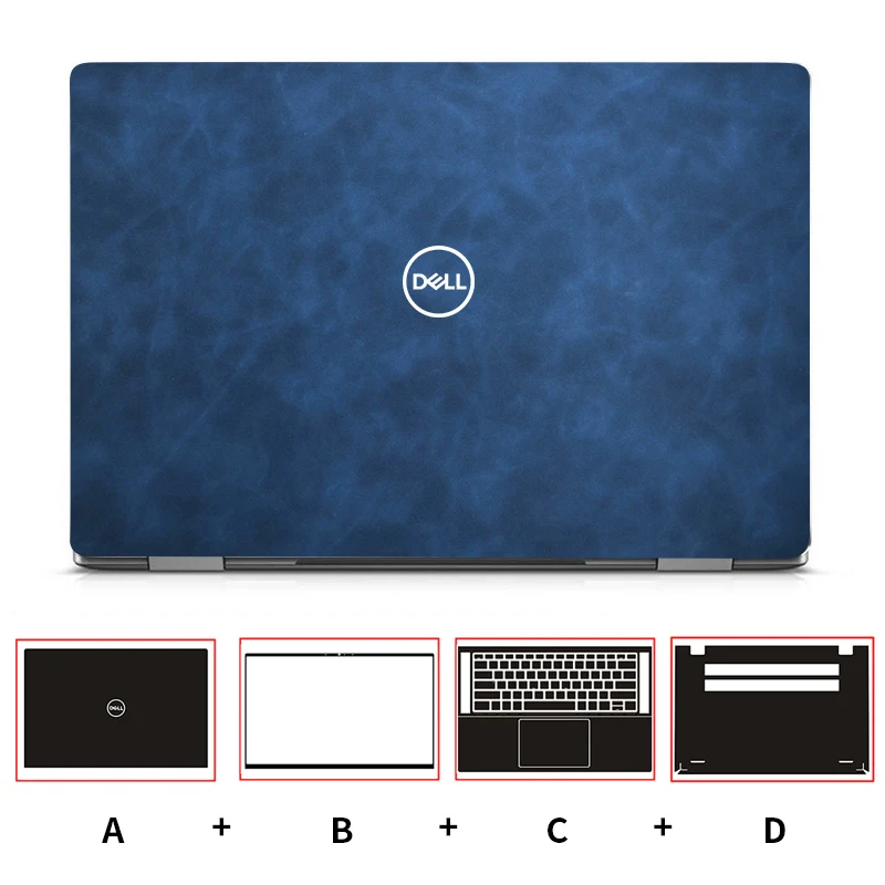 Elegant Leather Full Body Laptop Case with Stylish Sticker Cover