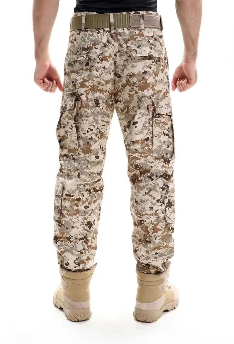 Men's Camouflage Tactical Pants Multi-Pockets Hunting Digital Camo Training Cargo Pants New Spring Long Trousers for Men