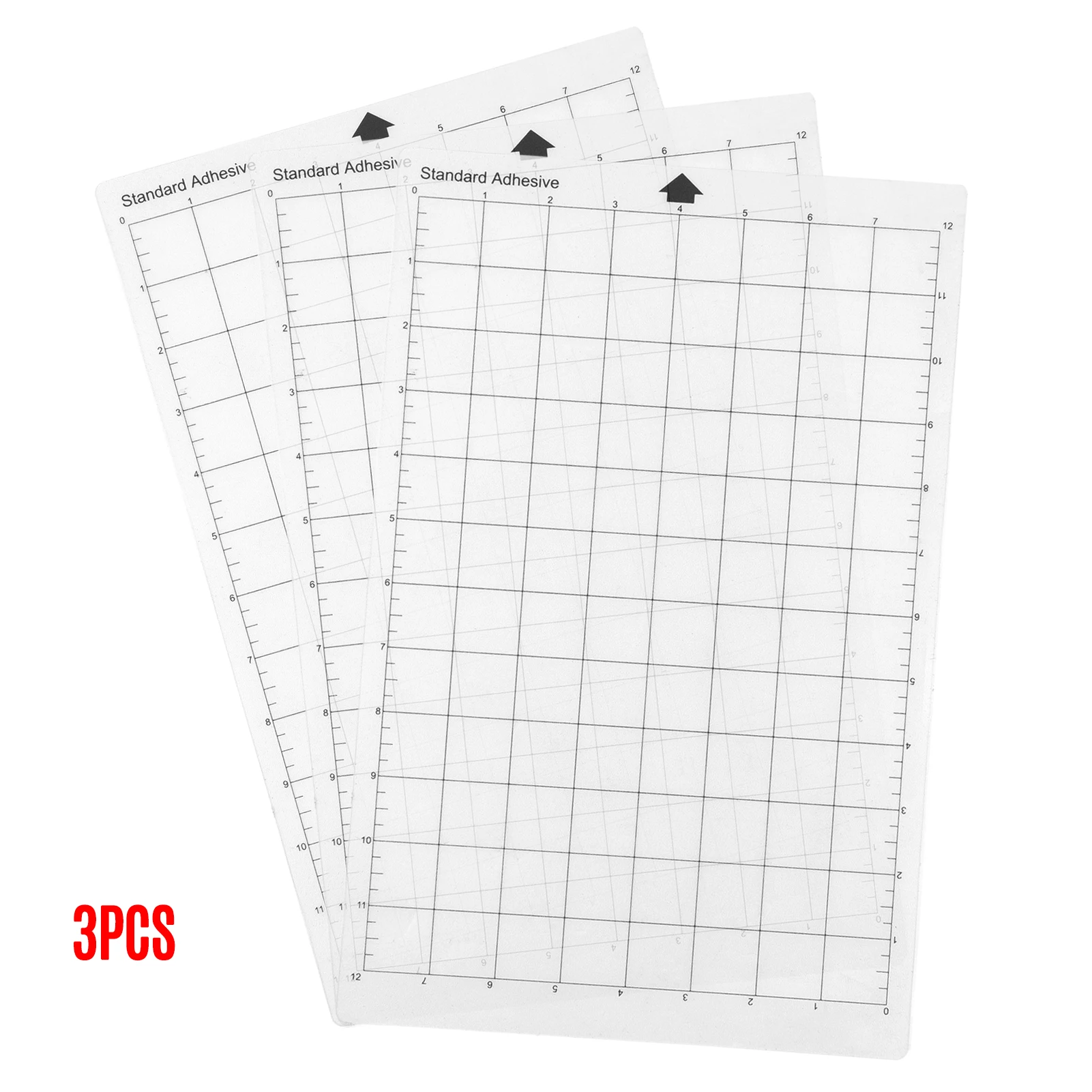 Cutting Mat 3PCS Replacement Transparent Adhesive Cricut Mat with Measuring Grid 8 by 12-Inch For Silhouette Cameo Cricut