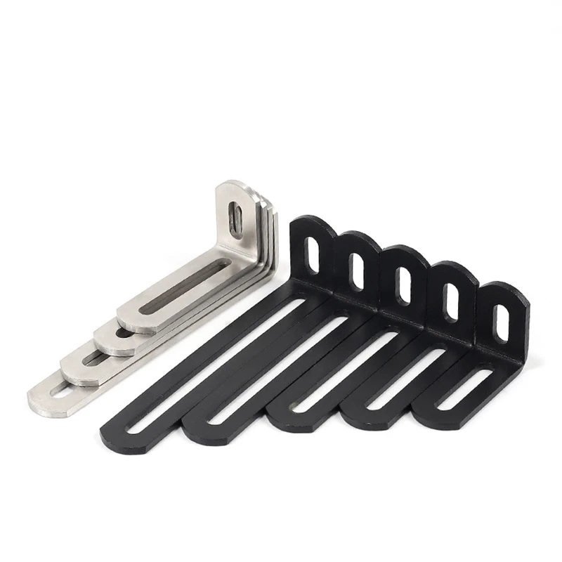 Stainless Steel Angle Bracket 5Pcs Adjustable 90 Degrees Right Angle Fixed Sheet Metal Equipment Movable