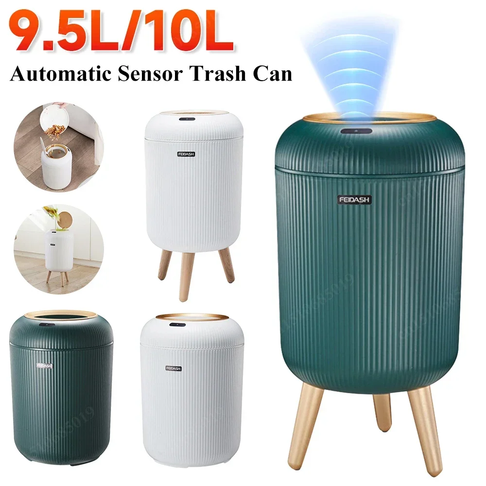 

10L Smart Trash Can Dustbin Automatic Touch Bathroom Garbage Toilet Recycle Waste Bin Kitchen Sensor Basket for Rubbish Bucket