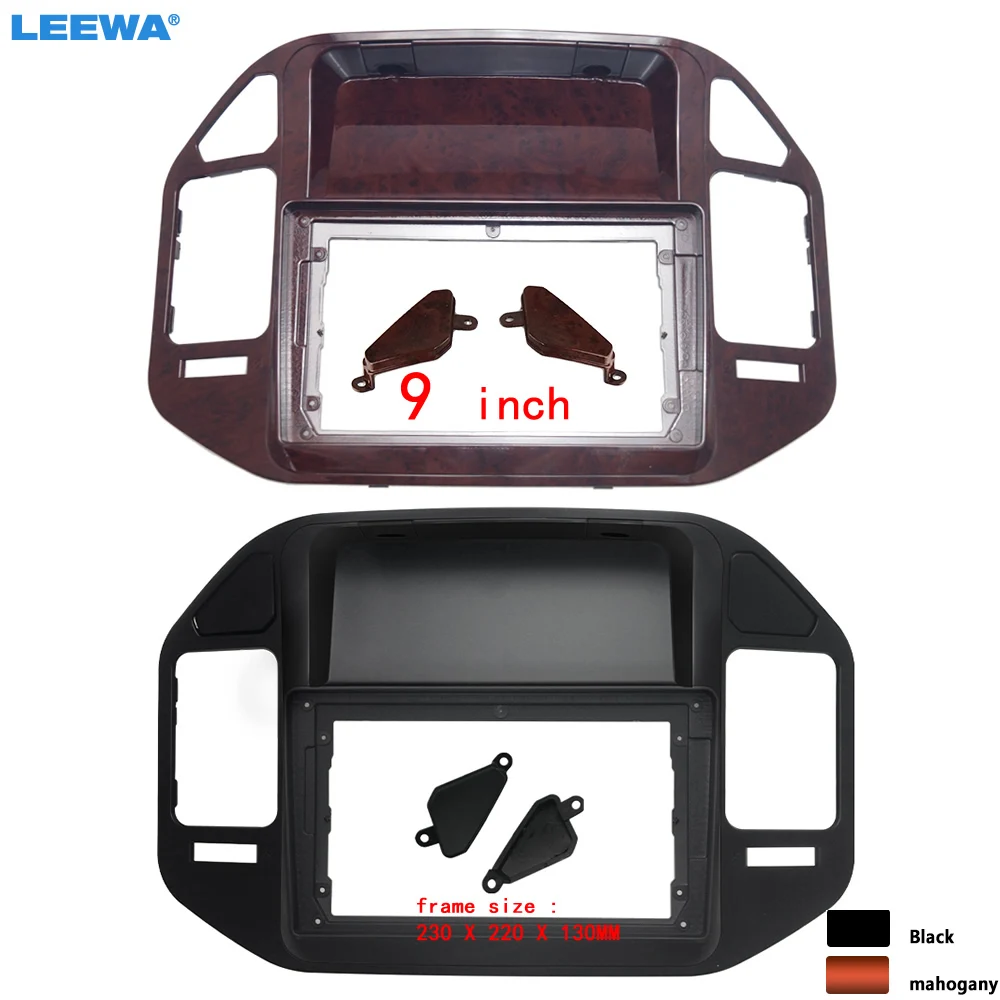 

LEEWA Car Audio Radio 2DIN 9" Big Screen Fascia Frame Adapter For Mitsubishi V73 Pajero Dash Fitting Panel Frame Kit #CA6750